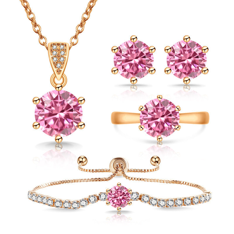 Super Flash Classic Colored Gems Pcs Jewelry Set