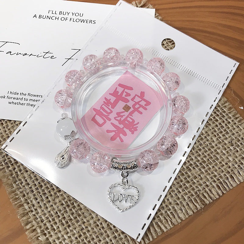 Glass Crystal Fresh Sweet Beaded Hand Greeting Bracelets