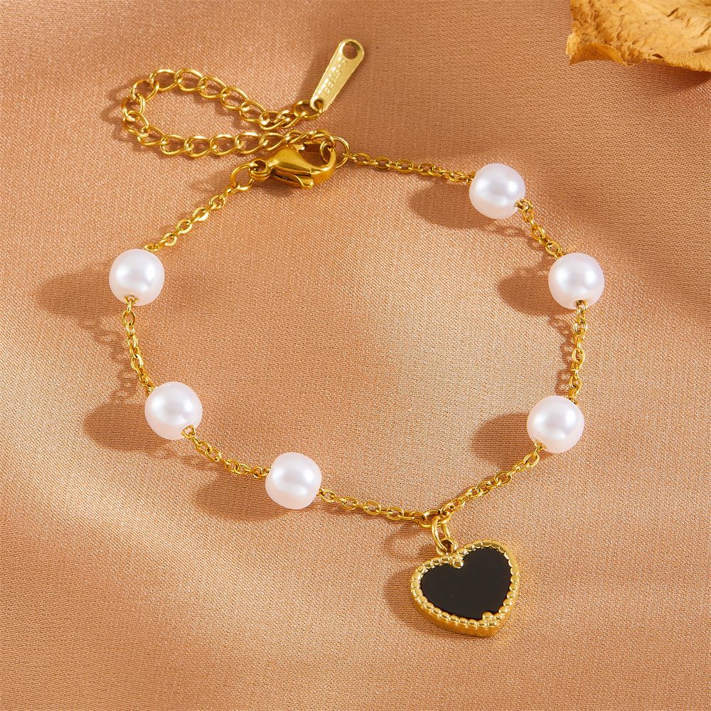 Women's Heart Bow Tie Clover Scallop Pearl High Bracelets