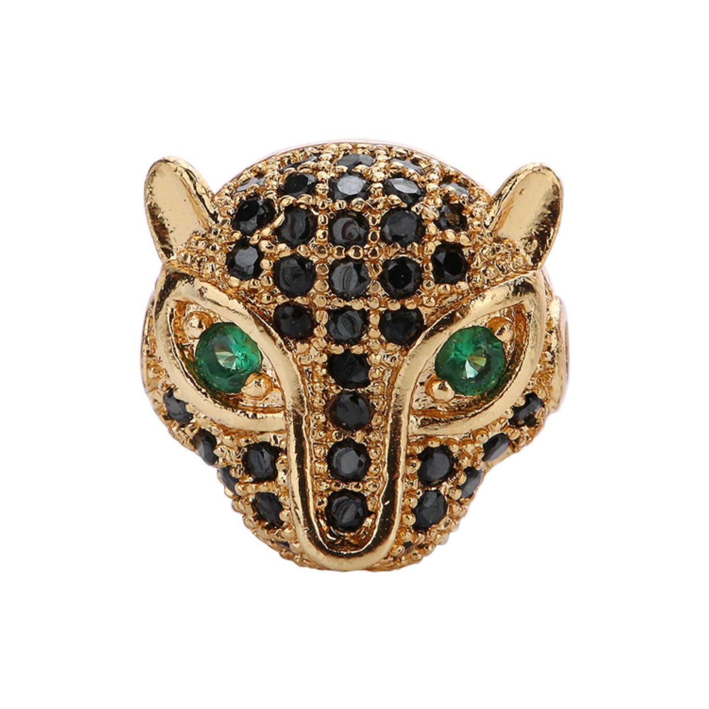 Source Copper Zircon Style Leopard Head Woven Bracelets