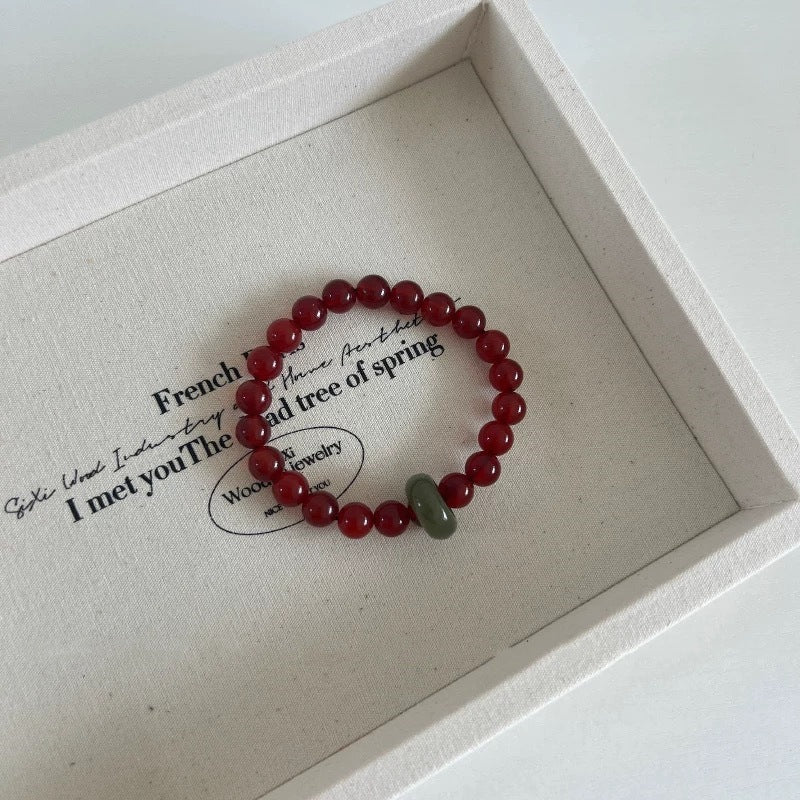 Chinese Imitation Natural Red Agate For Light Luxury Bracelets