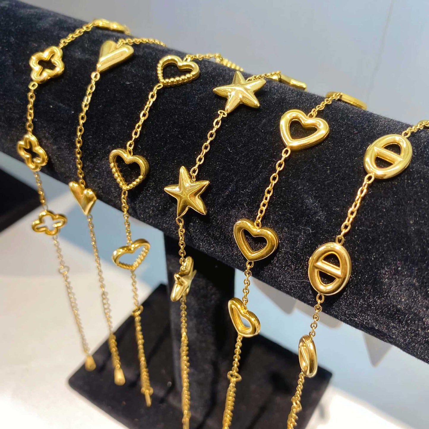 Stainless Steel Gold Combination Not Easy To Fade Light Luxury Jewelry Set