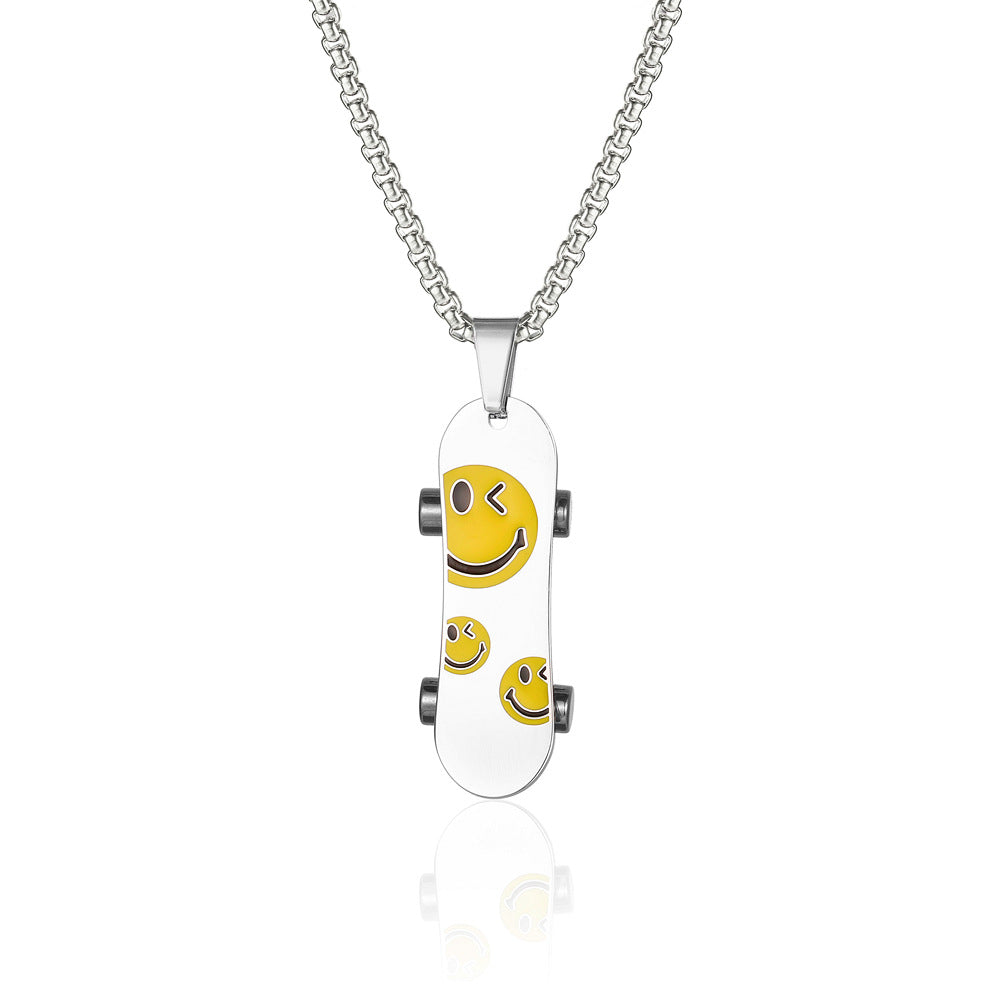 Men's Smiley Scooter Street Trendy Sweater Chain Necklaces