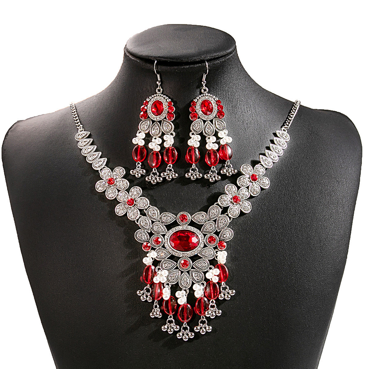 Women's Suite Retro Court French Pearl Water Jewelry Set