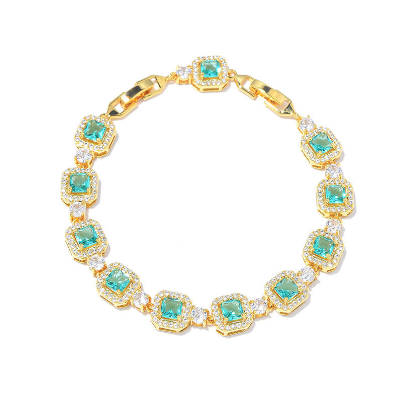 Women's Color Zircon For Fashion Colored Gems Bracelets