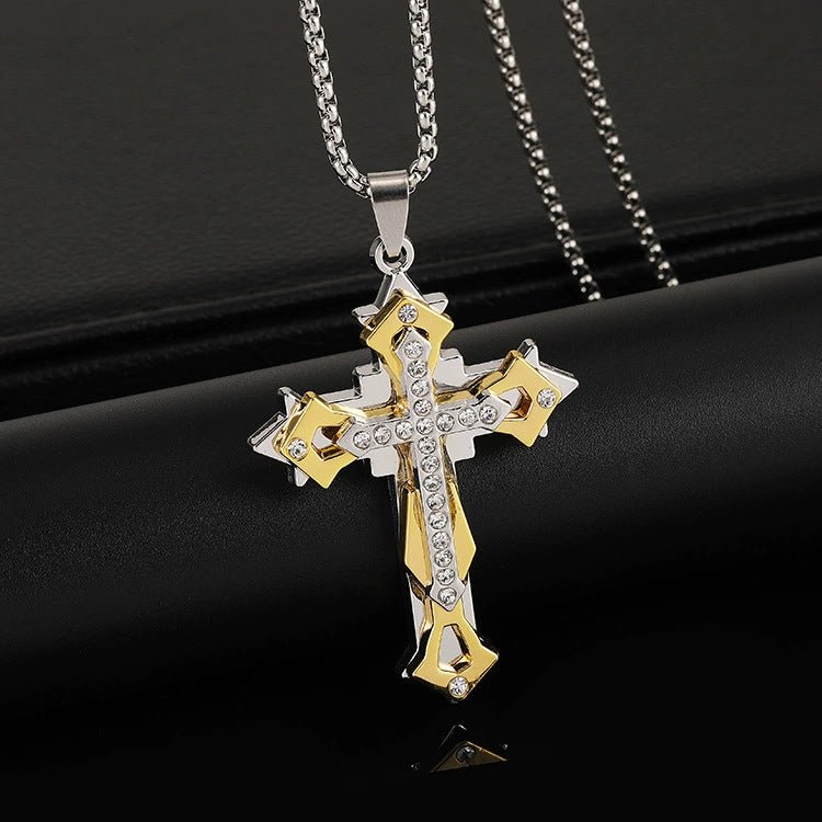Women's & Men's Baroque Cross Hip Hop Versatile Sweater Chain Pendants