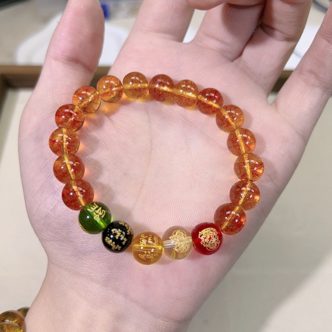 Money Drawing Luck Changing Imitation Citrine Yellow Tower Bracelets