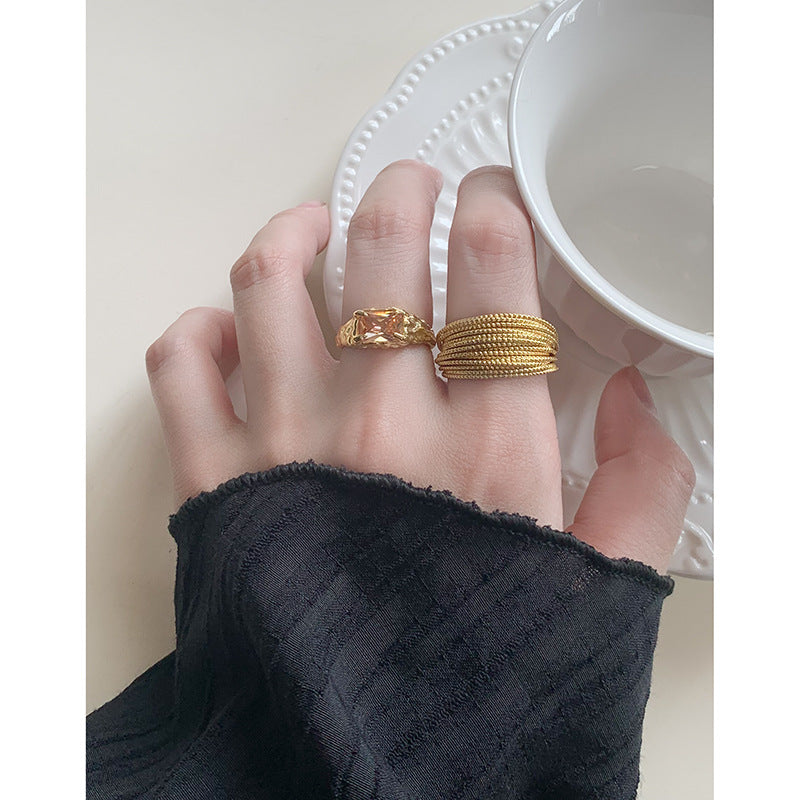 Women's Interest Light Luxury Design Versatile Sier Rings