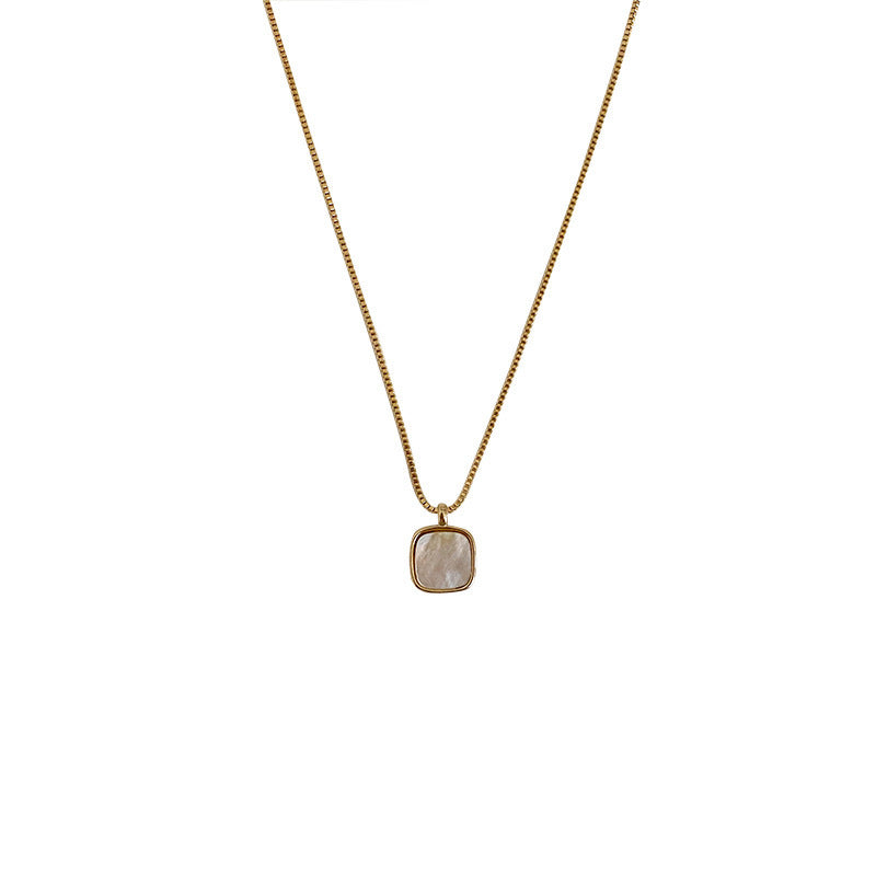Women's Shell Sterling Clavicle Chain Elegant Box Simple Style Korean Necklace