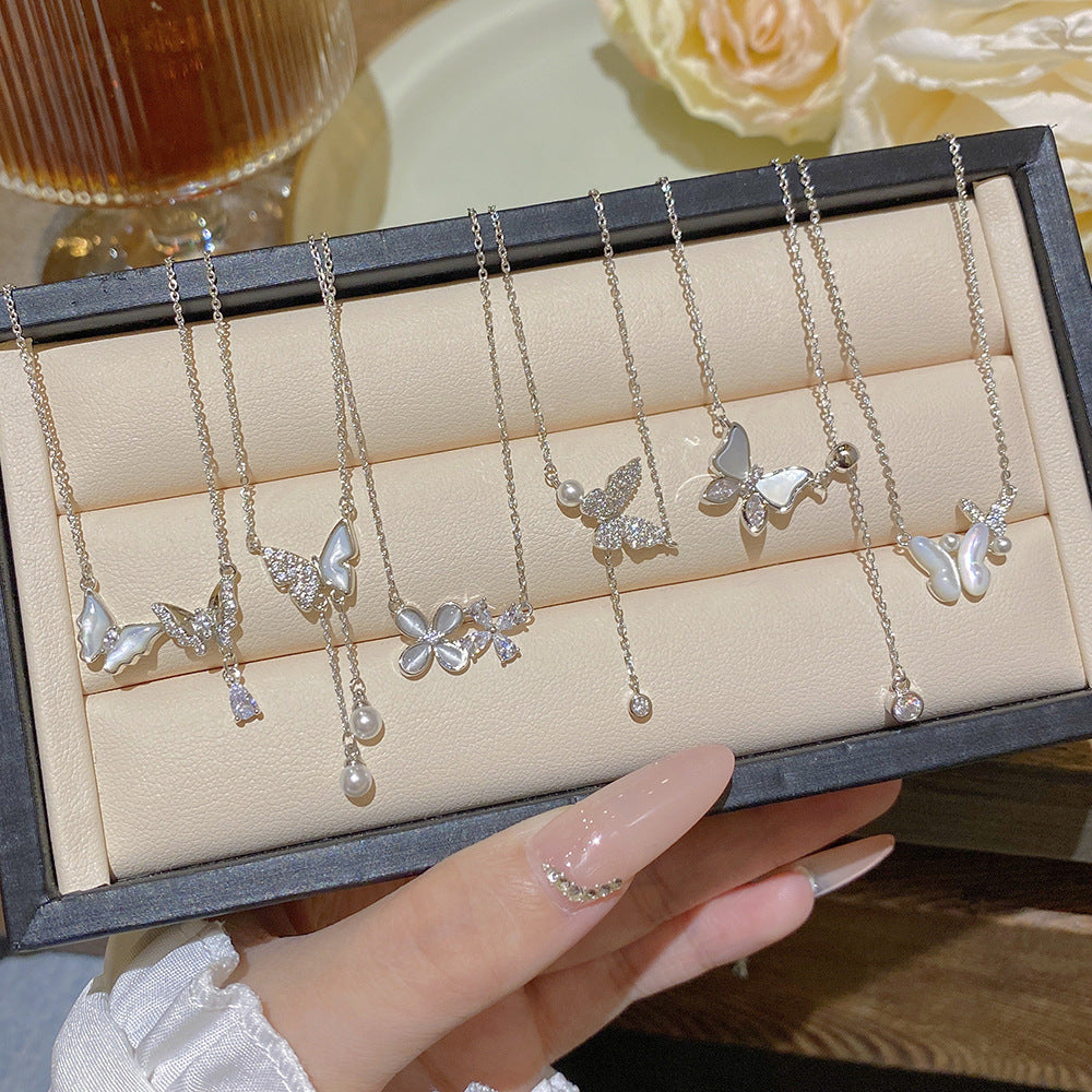 Women's Wild Butterfly Pearl Light Luxury Sweet Necklace