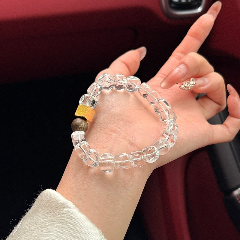 Women's Simple White Natural Square Crystal Atmospheric Bracelet