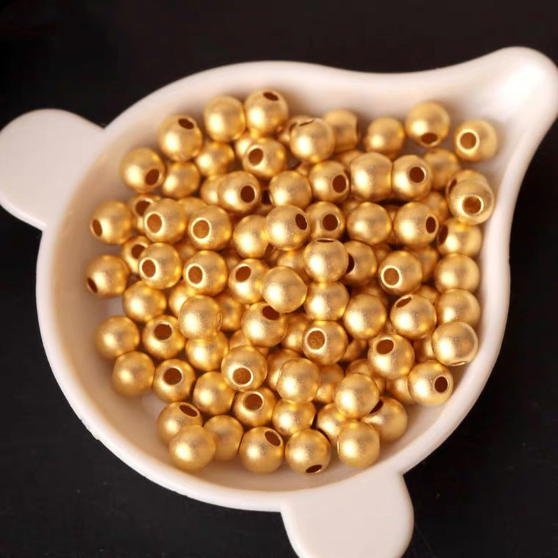 Alluvial Gold Beads Frosted Small Golden Matte Jewelry Accessories