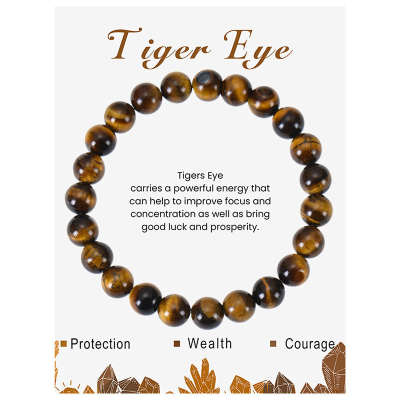 Amethyst Beaded Elastic String Natural Stone Crystal Agate Bracelet