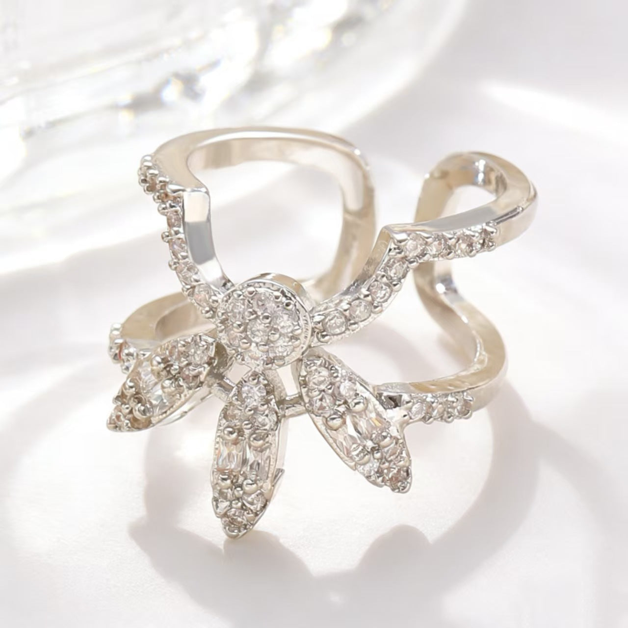 Geometric Trend Open Nail Female Design Exquisite Refined Ring
