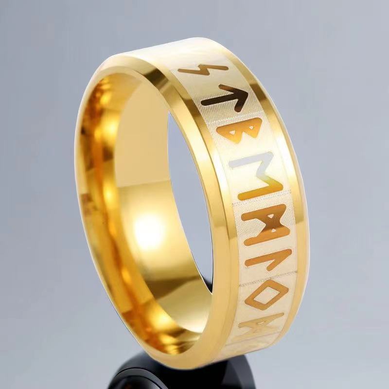 Men's Steel Hip Hop Niche High-grade Retro Nordic Rings