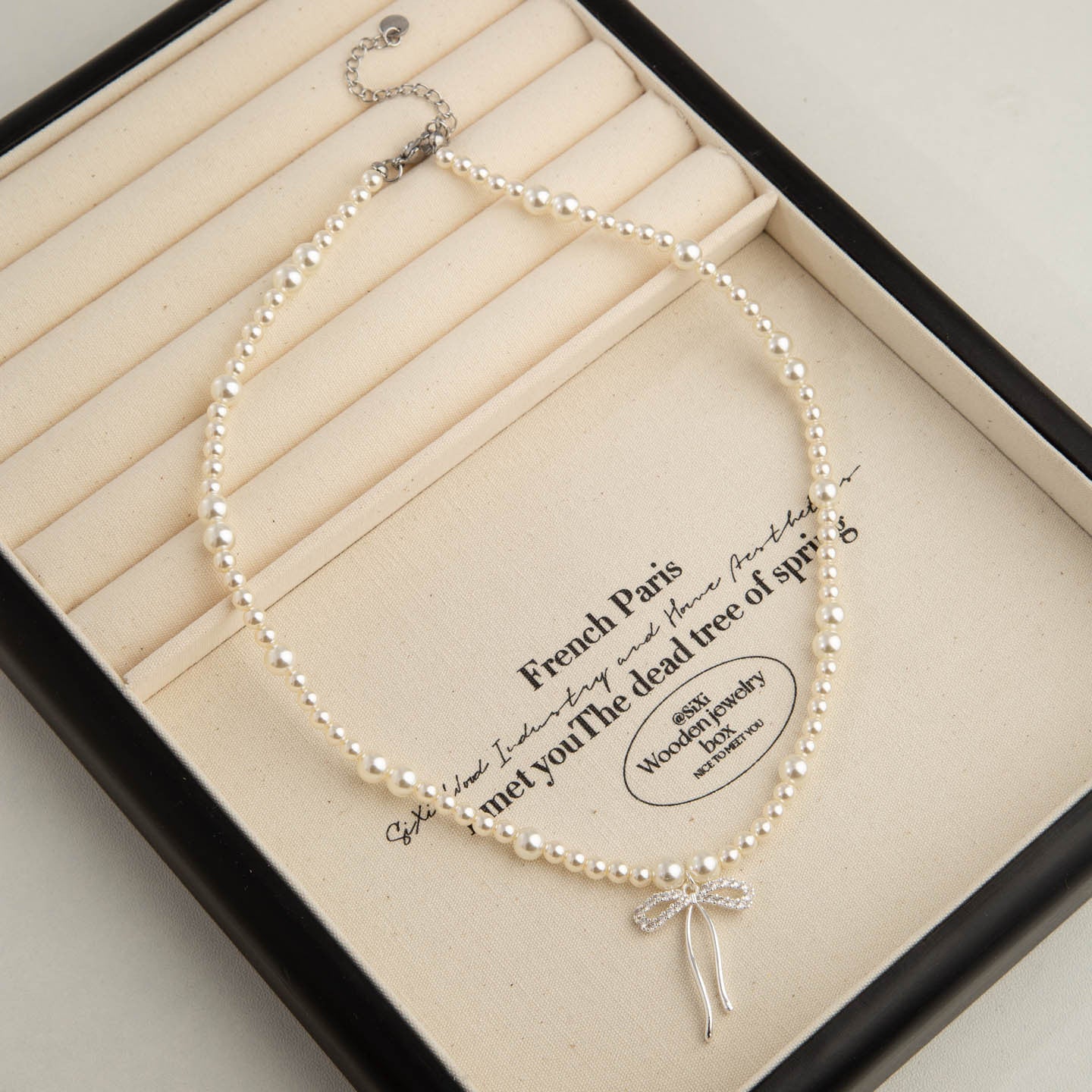 Bow Tassel Pearl Female Light Luxury Minority High Sense Temperament Necklace