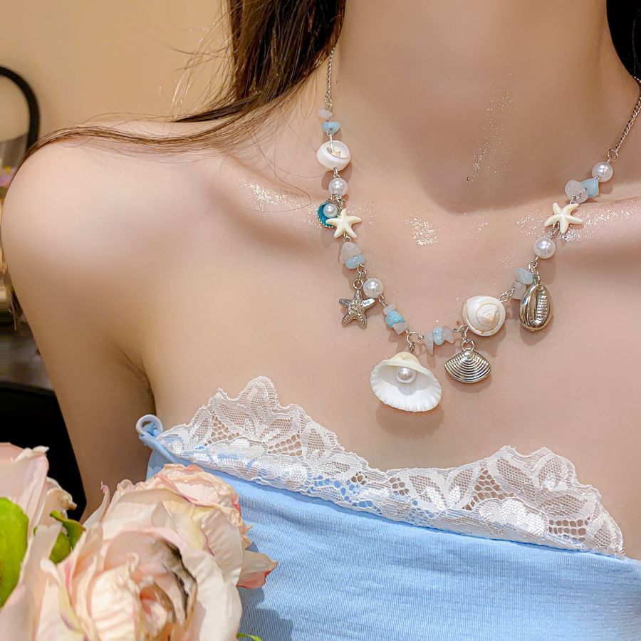 Shell Conch Beaded Fresh Stylish Good-looking Sweet Personality Gentle Clavicle Necklace