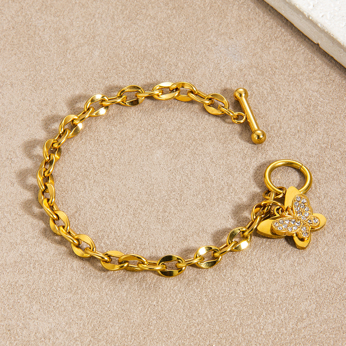 Women's Clover Electroplated Titanium Steel French High-grade Light Bracelet