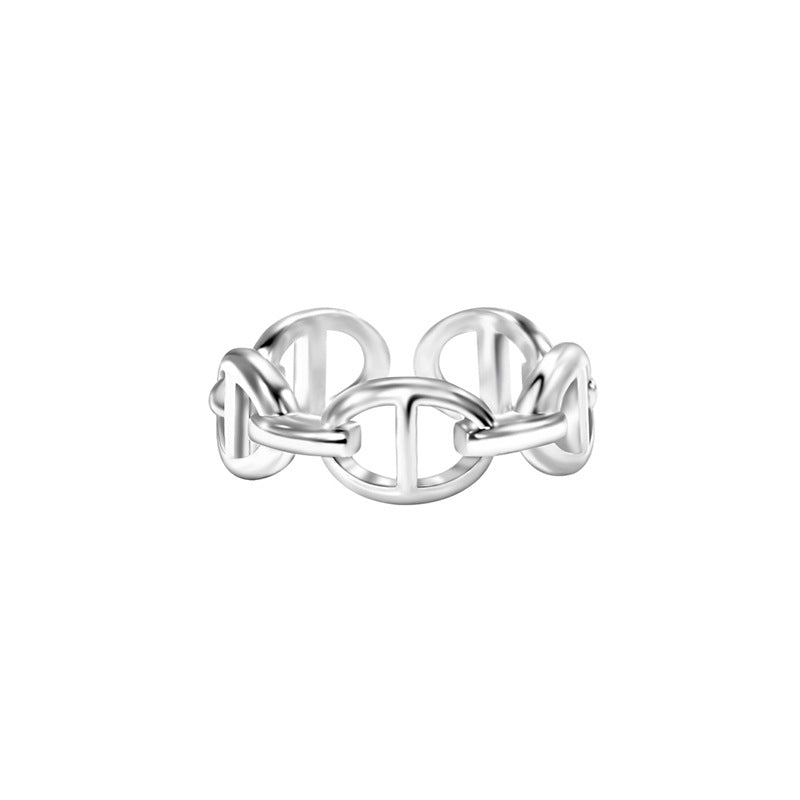 Minimalist Pig Nose Female Design Sense Niche High-grade Cold Wind Rings