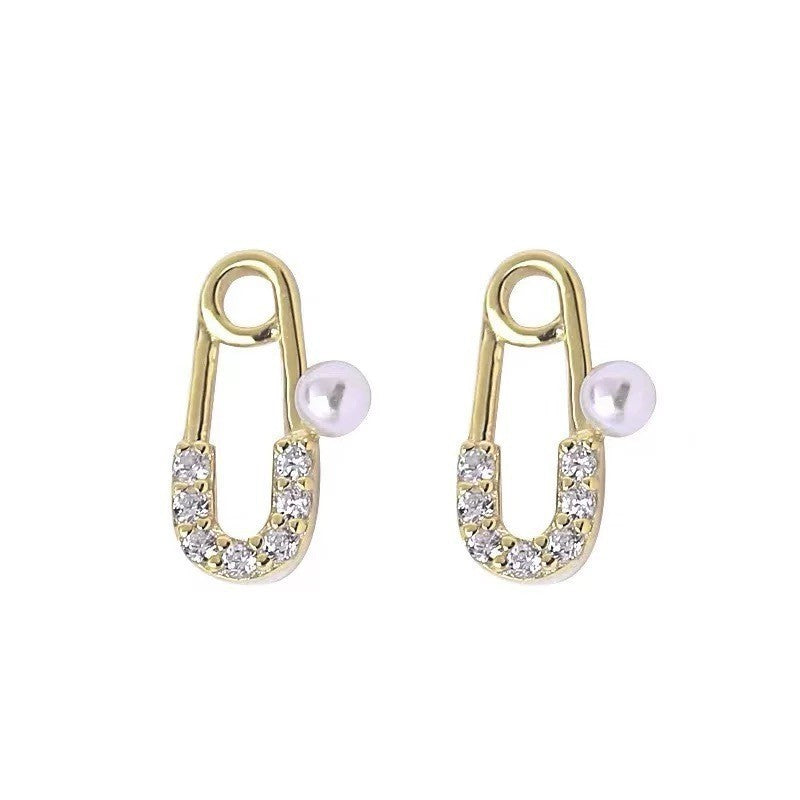 Women's Sier Sterling Pearl Clip Simple Fashion Earrings