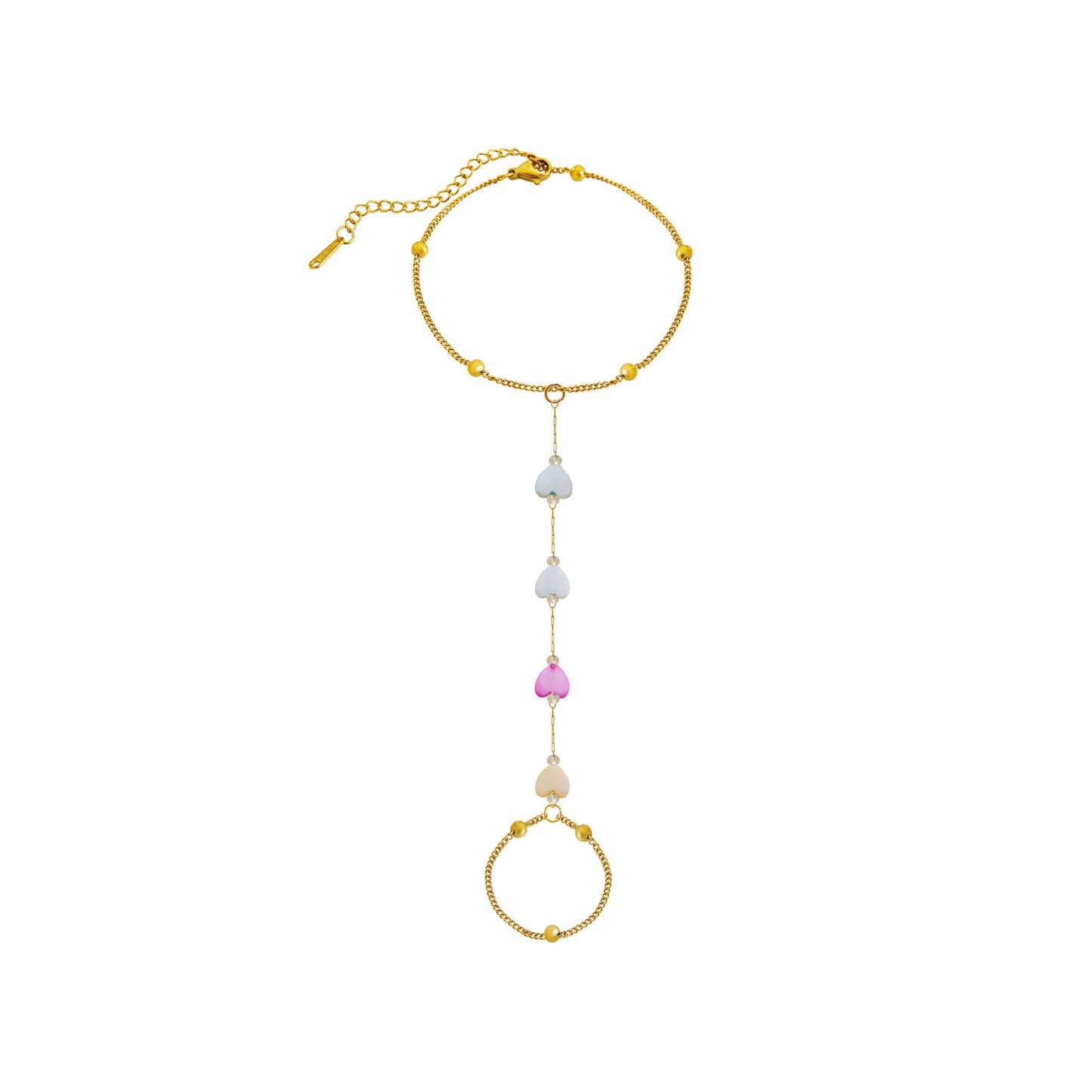 Stainless Steel Heart-shaped Finger Chain Light Bracelets