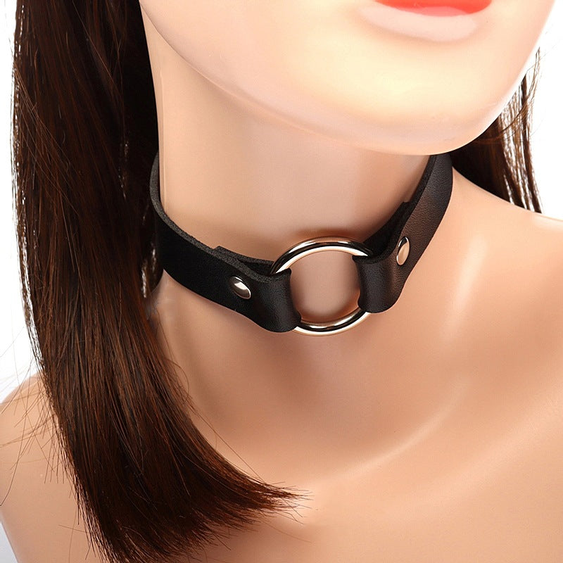 Style Trend Street Snap Punk Leather Rivet Necklaces