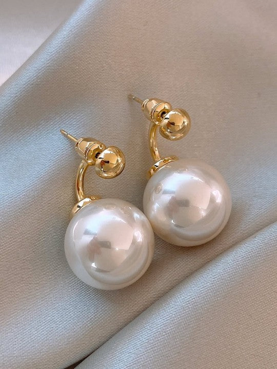 Fashion High-grade Zircon Pearl French Minority Retro Earrings