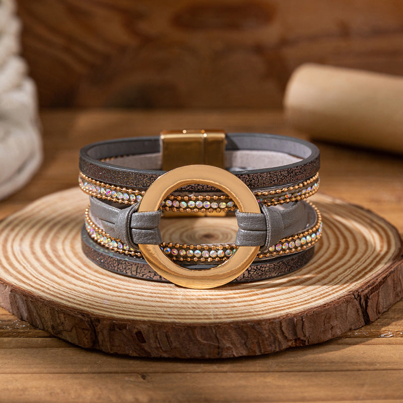 Twin Sense Leather Female Style Niche Design Bracelet