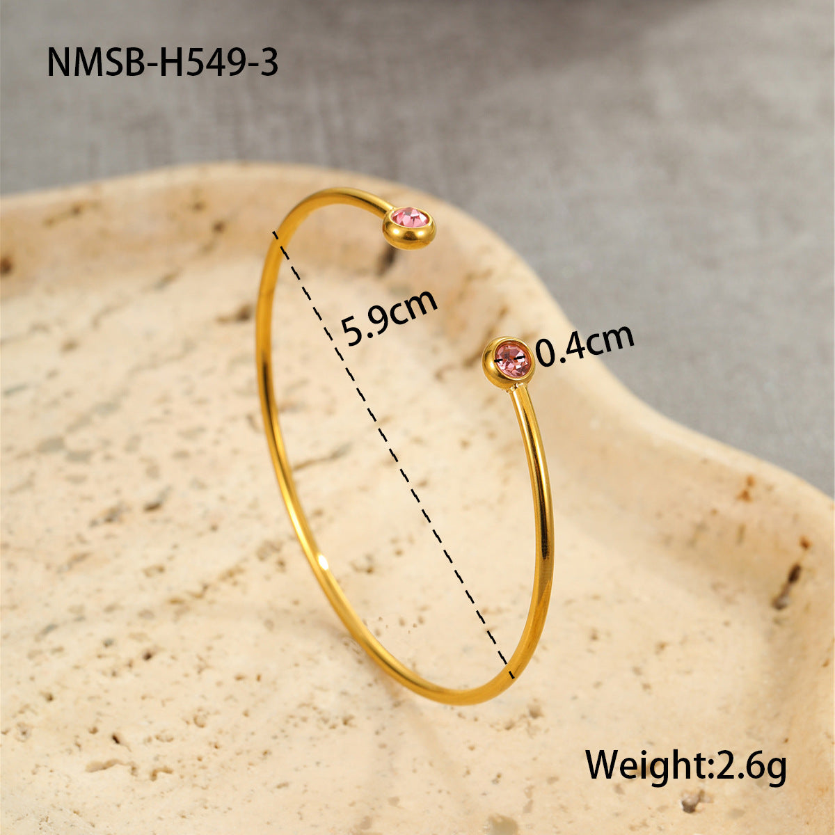 Fashion Zircon Opening Stainless Steel Affordable Luxury Style Bracelet