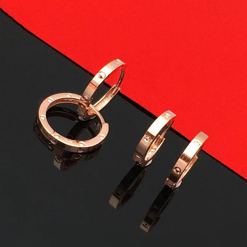 Purple Gold Simple Color Plated Rose Glossy Ear Earrings