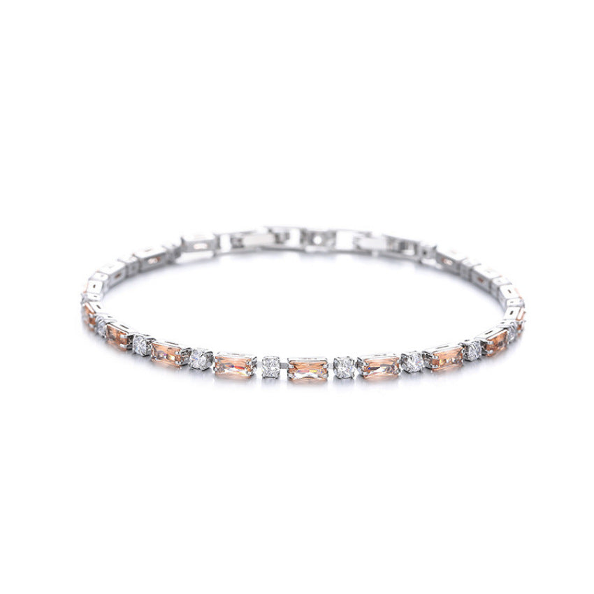 Champagne Small Sugar Cube Zircon Light Luxury Temperament Bracelets