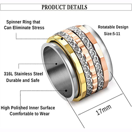 Attractive Retro Personalized Spinning Decompression Jewelry Rings