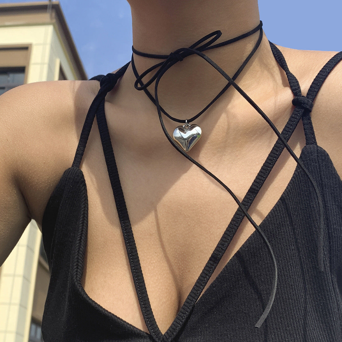 Exaggerated Pull Adjustable Rope Simple Personality Big Necklace