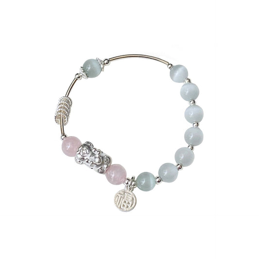 Women's Opal Small Pi Female Design Amethyst Aquamarine Girlfriends Bracelet