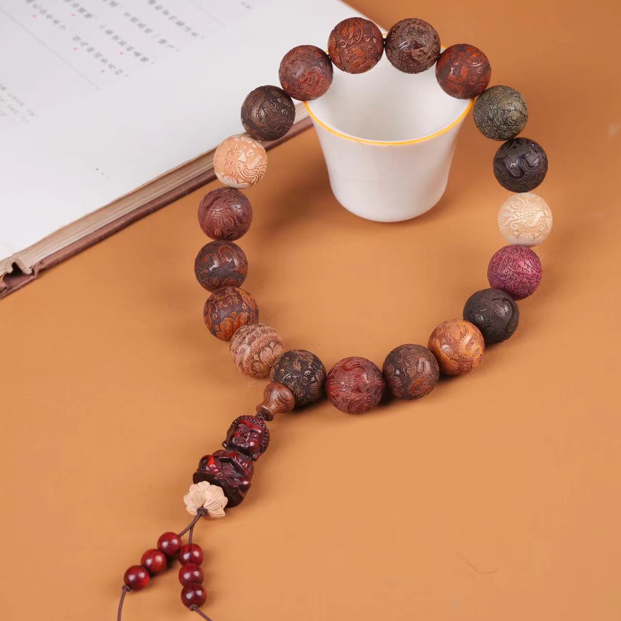 Women's Beads Rosewood Door Frame Yellow Pear Crafts Bracelet