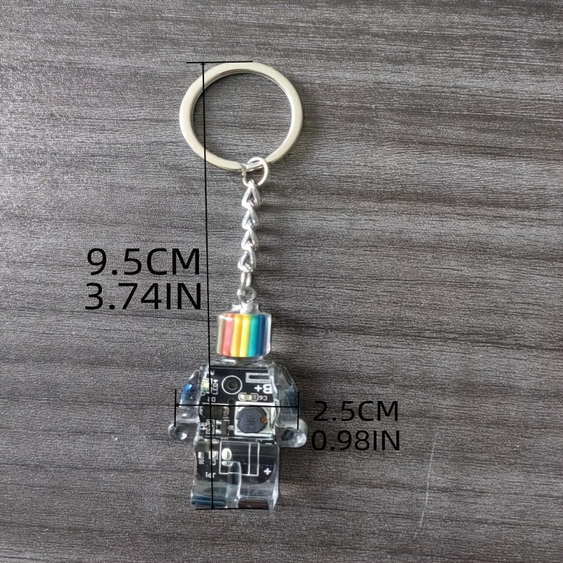 Hop Punk Small Robot Rainbow Multicolor Jewelry Accessories