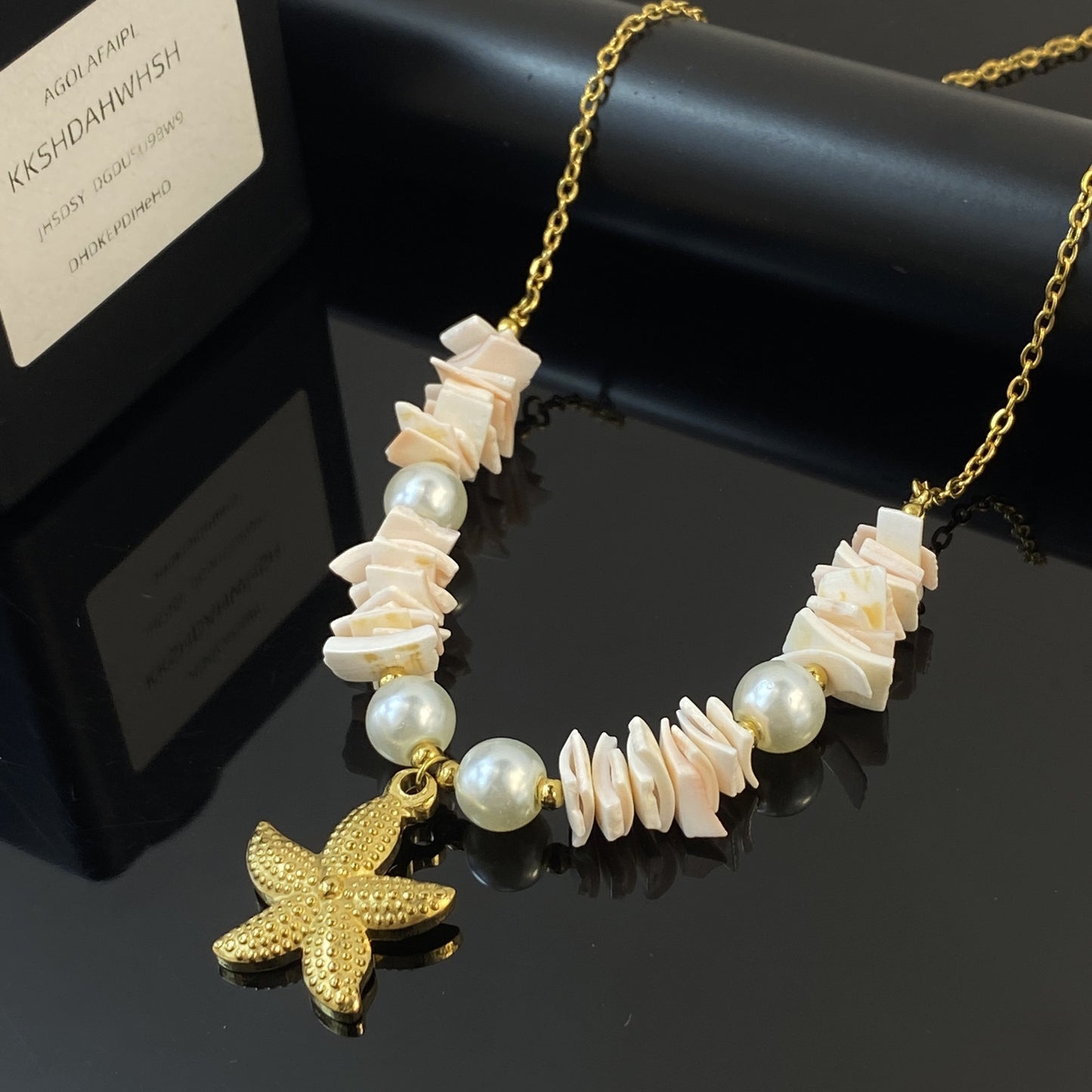 Starfish Stainless Steel Shell Pearl Fashion Necklaces