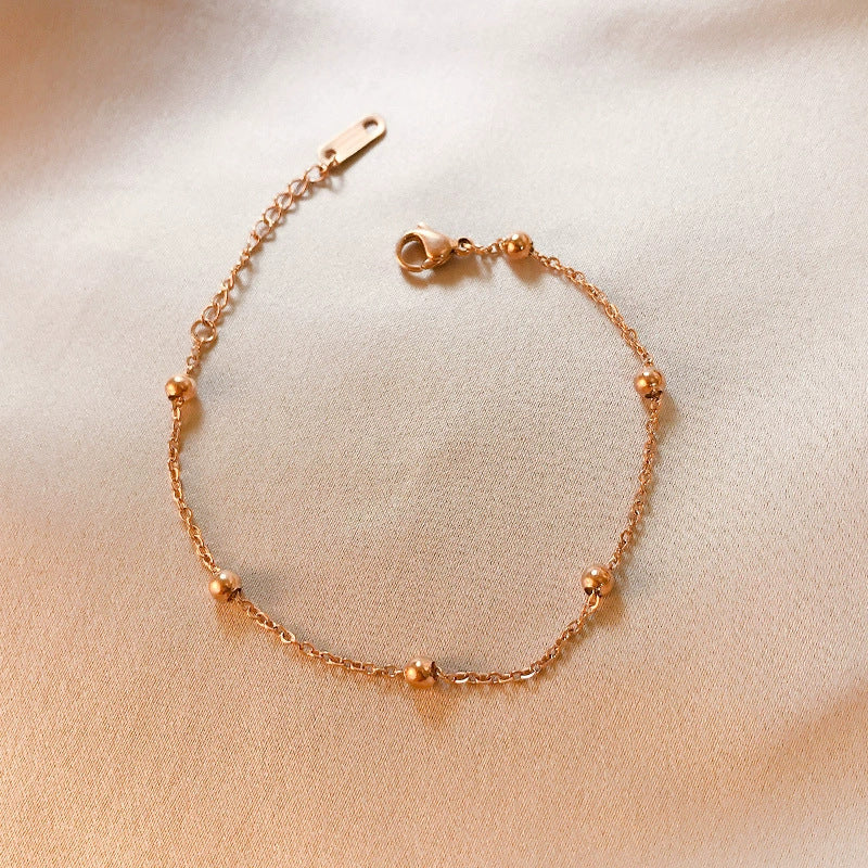 Women's Light Luxury Gold Bead Simple Design Bracelet