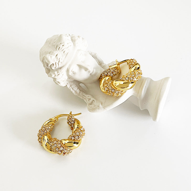 Zircon Graceful Personalized Design Sense Trendy Earrings