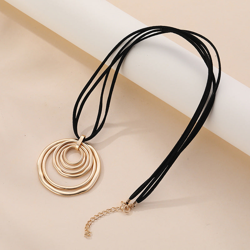 Irregular Five Petal Flower Hollow Shaped Love Alloy Necklace