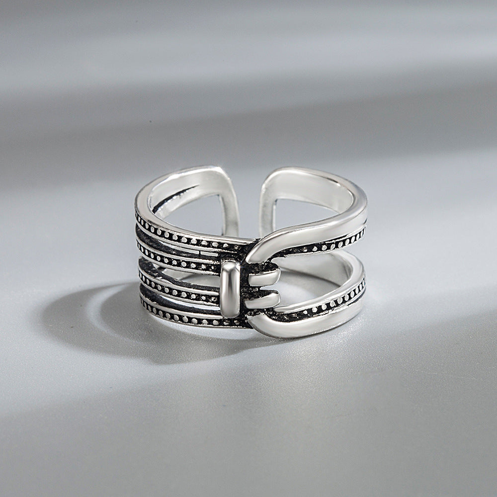 Vintage Thai Sier Simple Plated Hand Ring