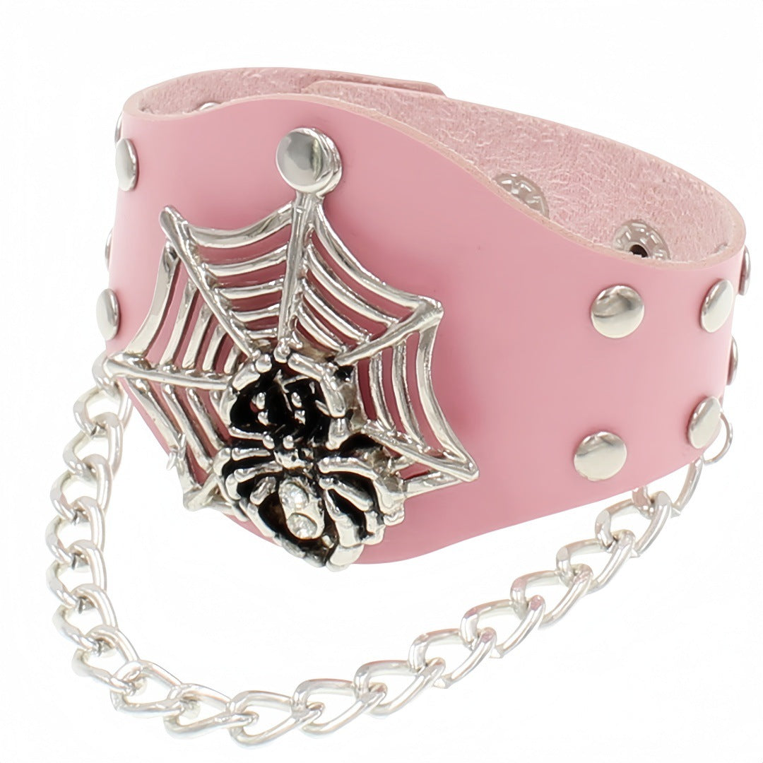 Men's Environmental Protection Leather Vintage Spider Web Chain Bracelets