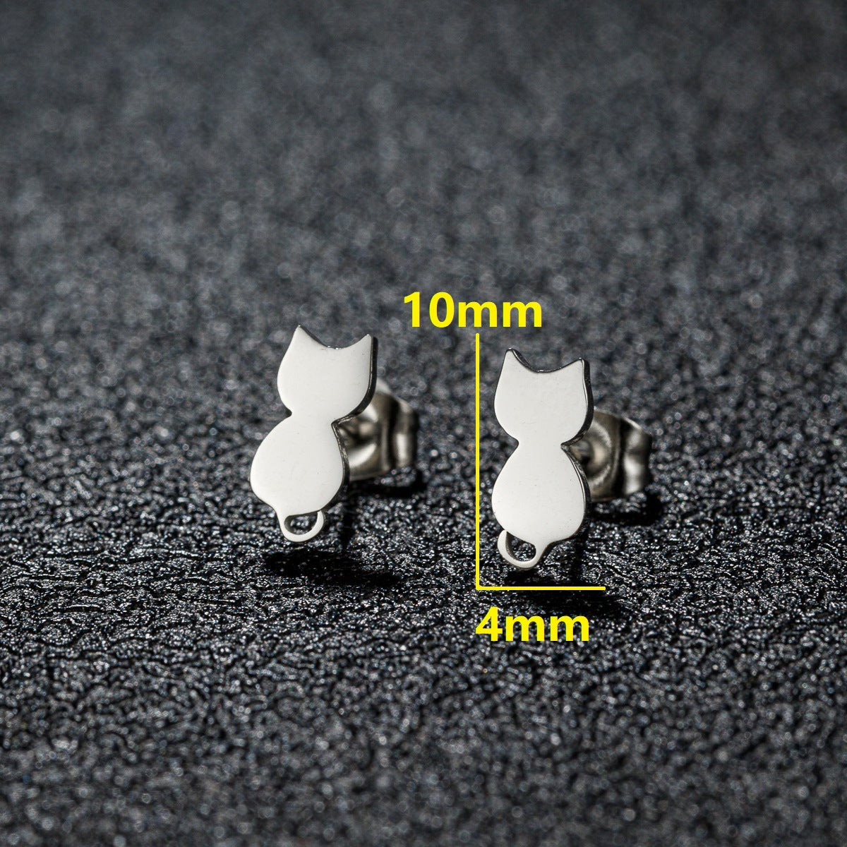 Stainless Steel Goldfish Bird Ear Design Ghost Skull Stud Earrings