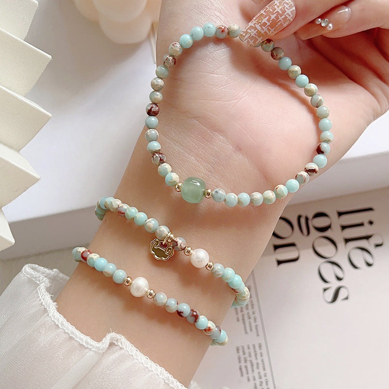 Blessing Card Lock Of Good Safety Buckle Simple Thin Chain Bracelets