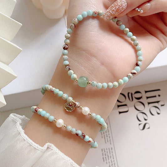 Blessing Card Lock Of Good Safety Buckle Simple Thin Chain Bracelets