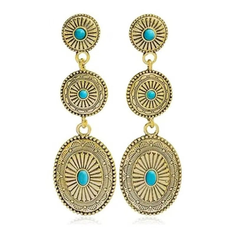 Bohemian Vintage Totem Distressed High Sense Earrings