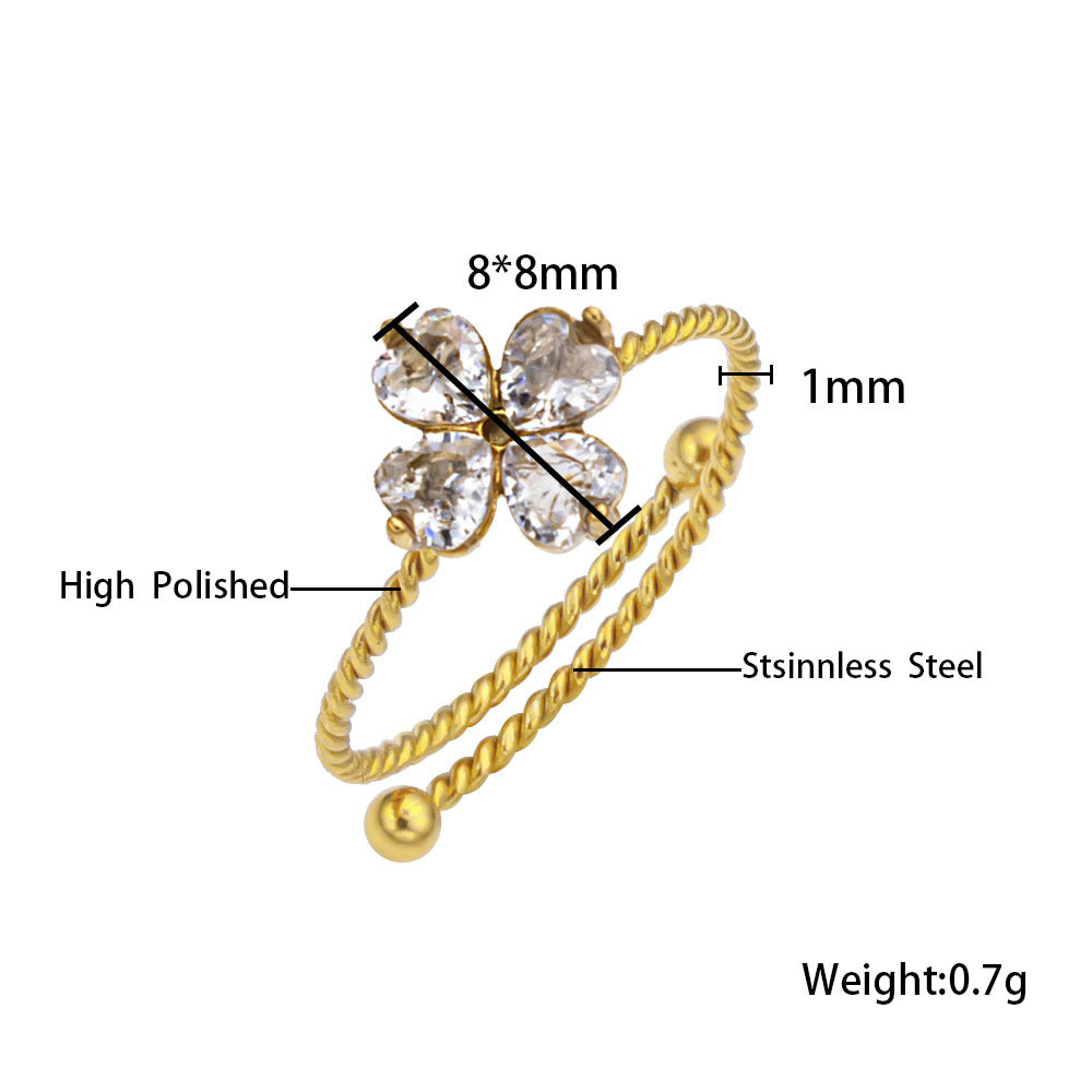 Women's Stainless Steel Zircon Niche High Sense December Birthday Stone Ring