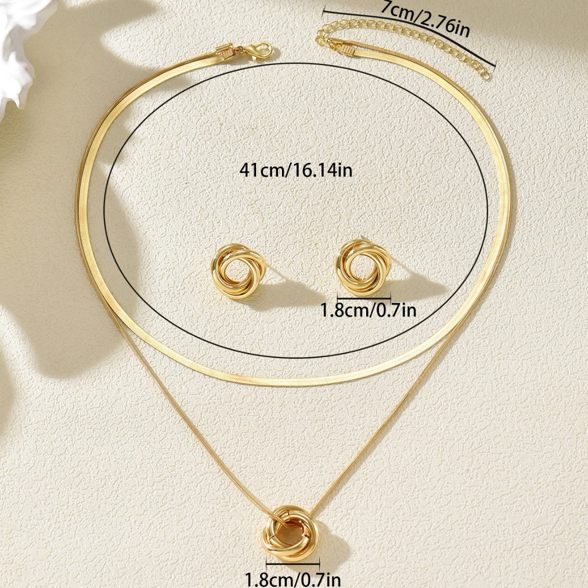 Women's Geometric Winding Design Niche For Jewelry Set