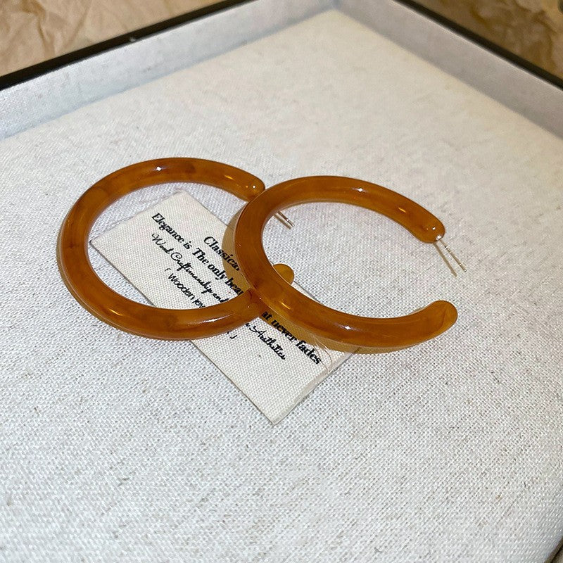 Women's Needle Geometric Irregular Resin Fashionable Retro Earrings