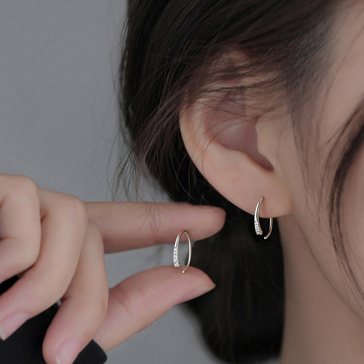 Women's Rhinestone Simple Shaped Fashion Style Light Luxury Earrings